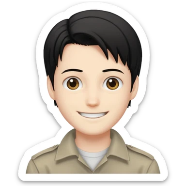 Levi Ackerman smiling  sticker