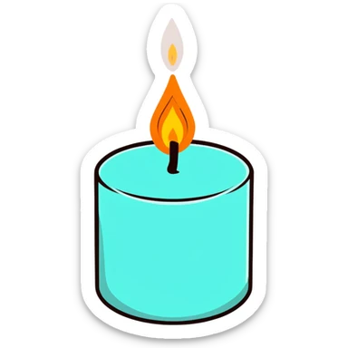 minimalist aesthetic scented candle with a gentle flame sticker