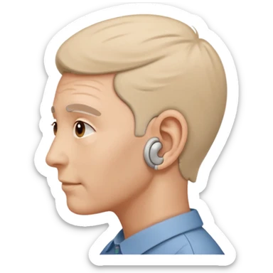 Tapi pakai alat bantu dengar dua duanya warna beinge lengkap sticker