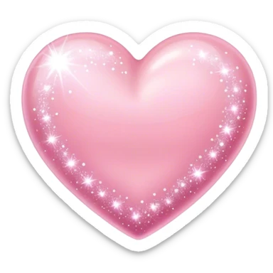 Baby pink love heart with sparkles  sticker