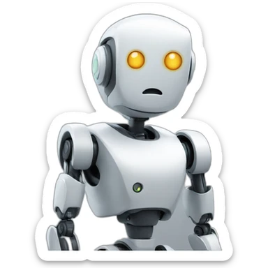 robot with survey sticker