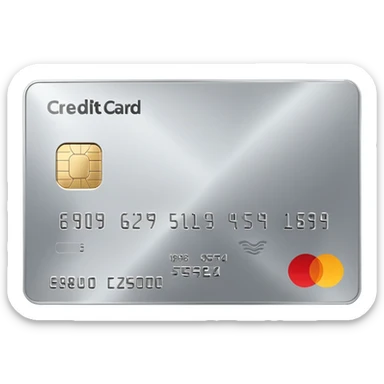 Pale silver credit card sticker