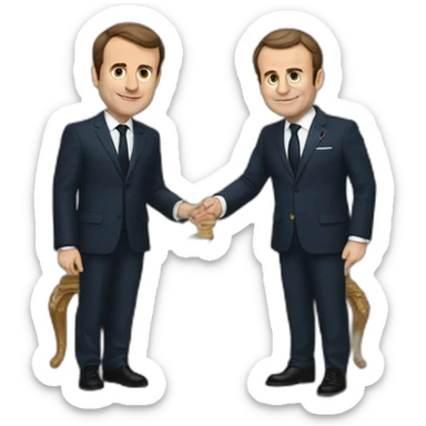 Emanuel Macron qui fait un doigt d'honneur sticker