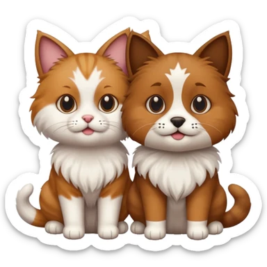 cat dog sticker