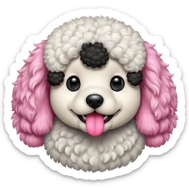 Caniche blanco y negro sticker