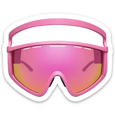 gigantic frame sporty pink shield visor sunglasses, enormously thick and chunky design, massive robust construction, one-piece lens, exaggerated thickness sticker