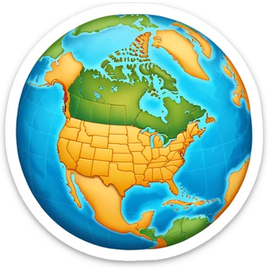 Map North America  sticker