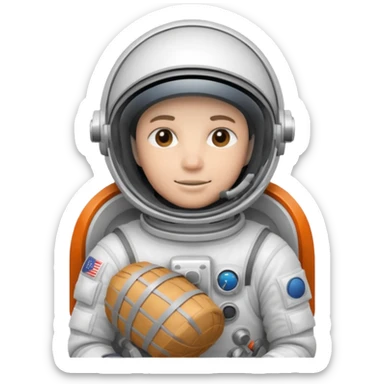 astronauta con casco cerrado, con canasta vacía sticker