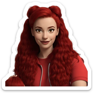 smiling girl with red hair sticker