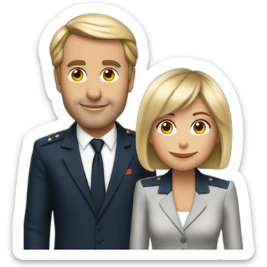François-premier-avec-brigitte-macron sticker