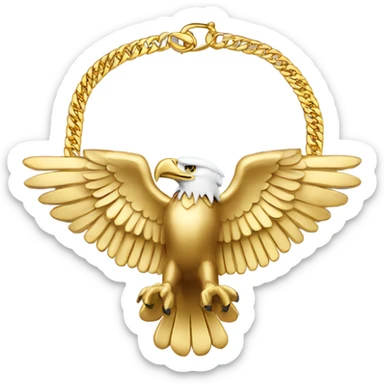 Eagle wearing gold Cuban link necklace sticker
