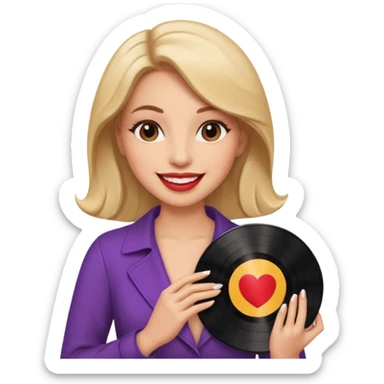 Vinyl Record Collector woman sticker