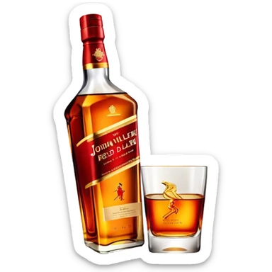 Johnnie Walker Red Label fat bottle sticker
