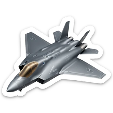 F-35 fighter jet in flight with no background. sticker