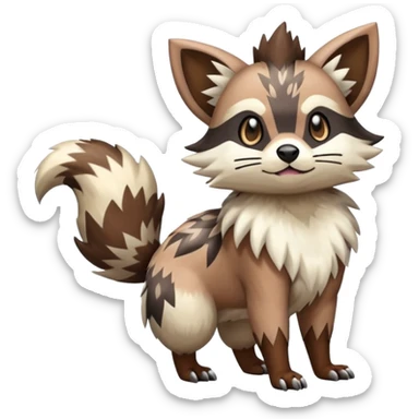  Zigzagoon-Furret-Rockruff-Hybrid (Full body) sticker