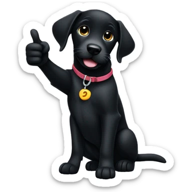 black labrador puppy giving thumbs up sticker