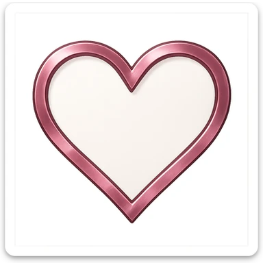 heart with a pink metallic border, clean digital illustration, no background sticker