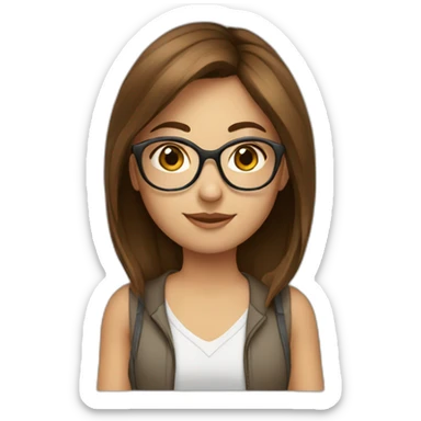 girl-with-brown-hair-and-very-round-glasses sticker
