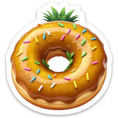 Donut with pineapple (filled with pineapple) donut without hole  sticker