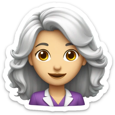 Mulher, branca, magra, cabelo liso médio, dentes bonitos, professora, cientista sticker