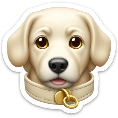 A cream collar attached to a cream lead sticker