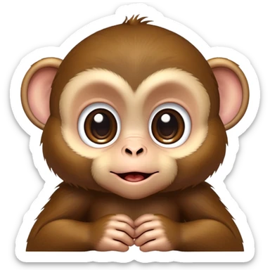 cute baby monkey with big eyes sticker