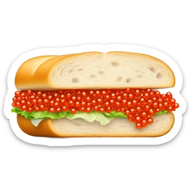 sandwich with red caviar sticker