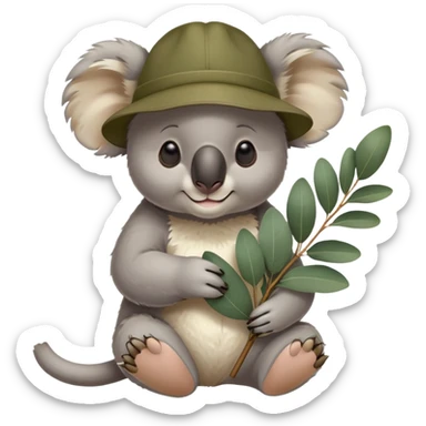 Australian Anzac Koala wearing slouch hat sticker