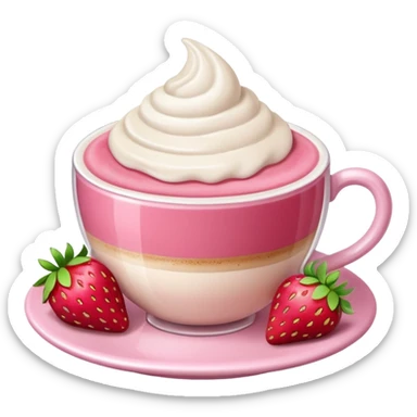 cappucino de morango  com moranguinho sticker