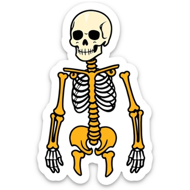 skeleton ribs without head sticker