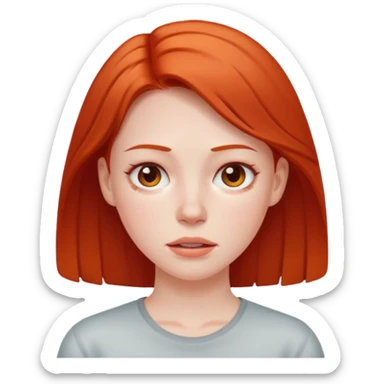 woman feeling very hot, sweating with face redish sticker