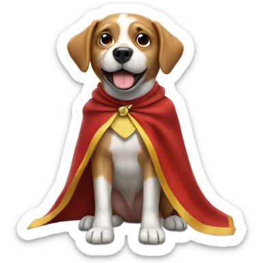 Dog with cape sticker