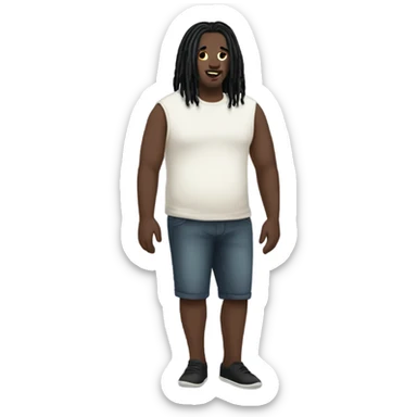 plus size pale skin man with black locs full body sticker