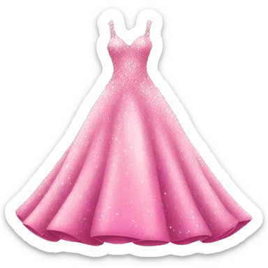 Pink wedding dress illuminating in glitter and sparkles sticker