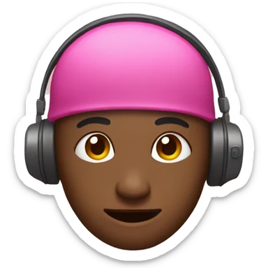 pink headpohones sticker