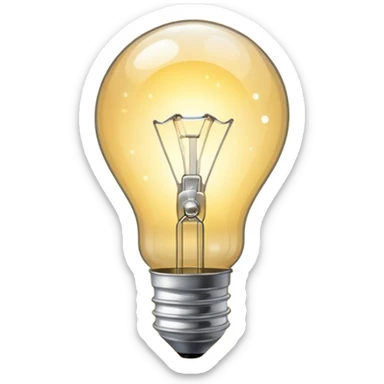 light bulb with sparkles around sticker