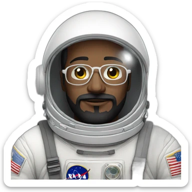 astronaut black-beard caucasian-man white-glasses sticker