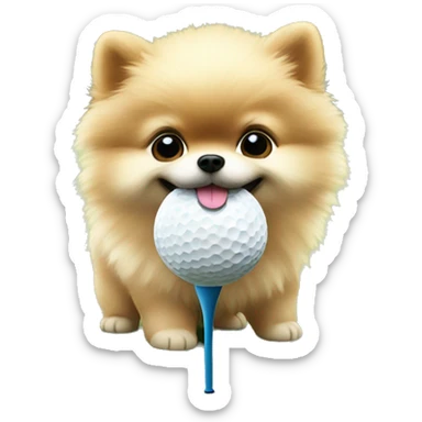 Pomeranian puppy golf sticker