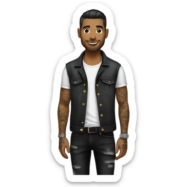 male tattoo artist with tight black jeans sticker