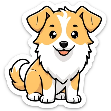 dog with hair  sticker