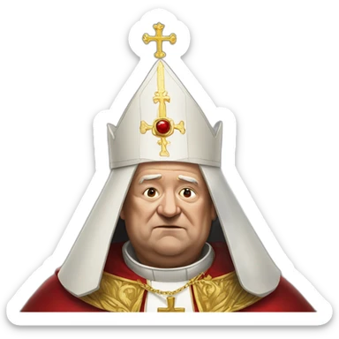 a fat and old pope heavy metal sticker