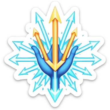 "Pixel art of an epic god-like cursor with multicolor plasma trail, glowing aura, stylized divine hand instead of arrow, particle explosion on click, 32x32 sprite, transparent background" sticker