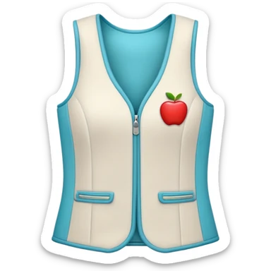 Apple-style 3D emoji of a women’s vest, sleeveless, fitted design, stylish cut, light fabric texture, feminine look, no background sticker