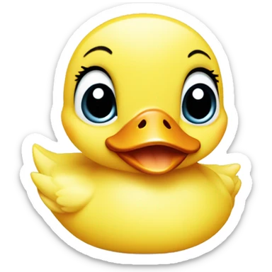 Cute baby duck face sticker