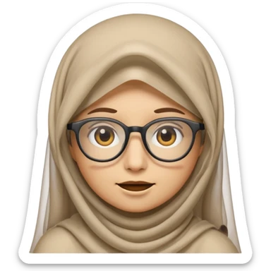 A veiled emoji wearing glasses sticker