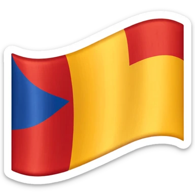 flag with three vertical bands of equal size, blue, red, and yellow sticker
