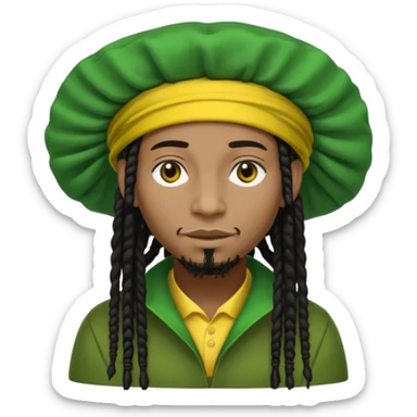 Jamaican dreads with a Jamaican bonnet no person just the hair sticker