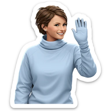 smiling girl with brown hair sticker