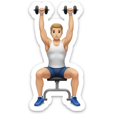 Seated Dumbbell Tricep Extension, 90-degree elbows back sticker