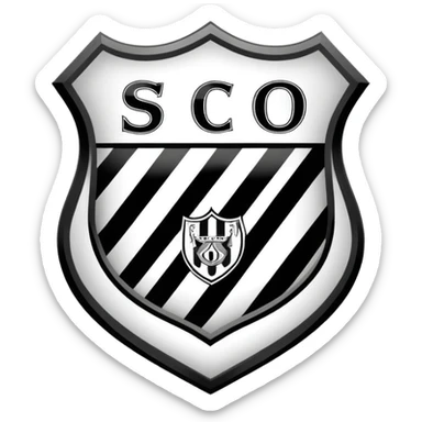 Football club SCO Angers logo, black and white striped shield with 1919 year, sports team emblem sticker